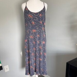 Chorus Blues vintage Floral Spaghetti Strap Dress cottagecore feminine